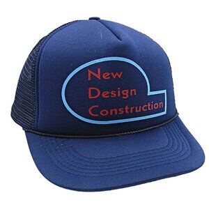The Sportsman Vintage Snapback Trucker Hat Blue New Design Construction Logo
